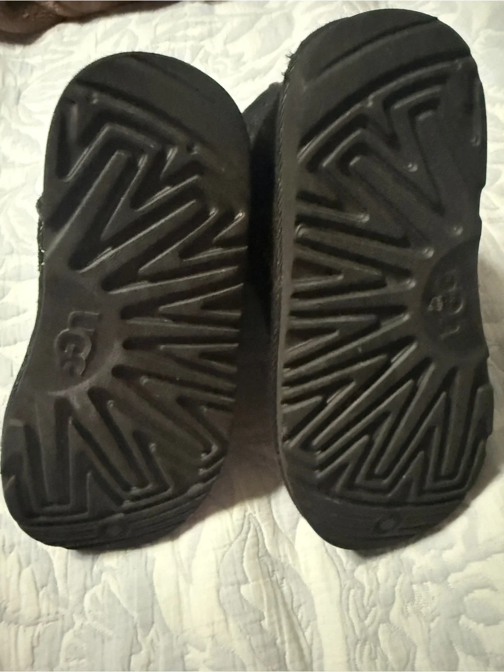 UGG Black Short Boots with Multicolor Logo Stitching